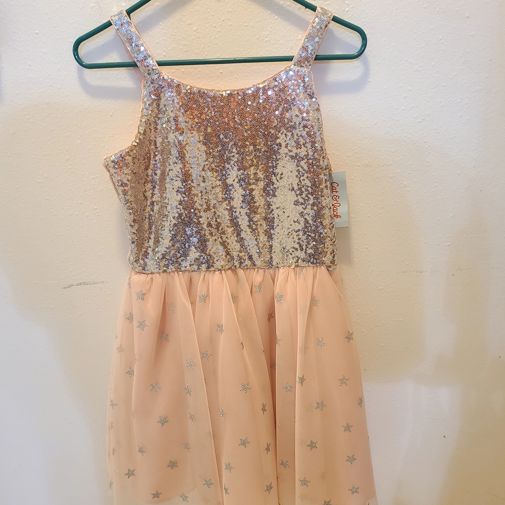 Cat & Jack Pink and Silver Sequin Formal Dress